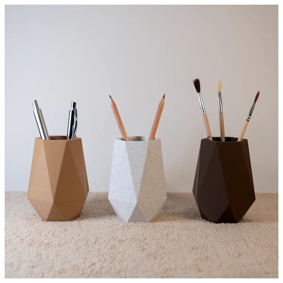 Multi Compartment Pencil Holder Wood Design Minimalist Pen Organizer Study Supplies Office Desk Supplies