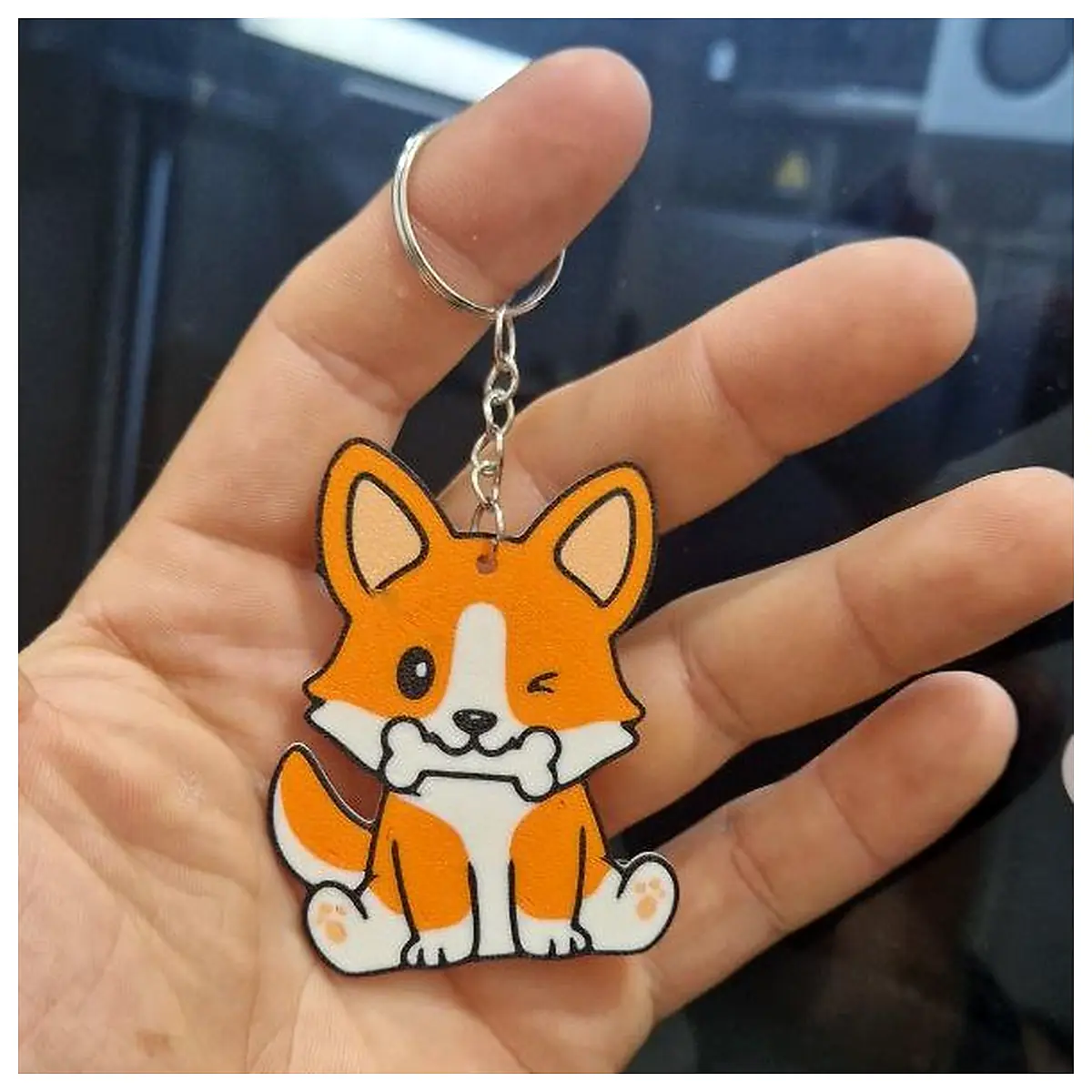 Dog Keychain Dog Shaped Accessory Pet Charm Dog Toy Pet Supplies Keyring Dog Lover Gift
