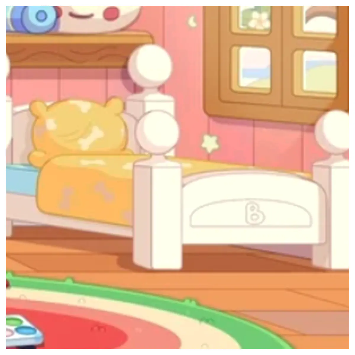 Bluey Bingo Dollhouse Bed Miniature Model Kids Bedroom Furniture Toy Bed Playroom Accessories Room Decor