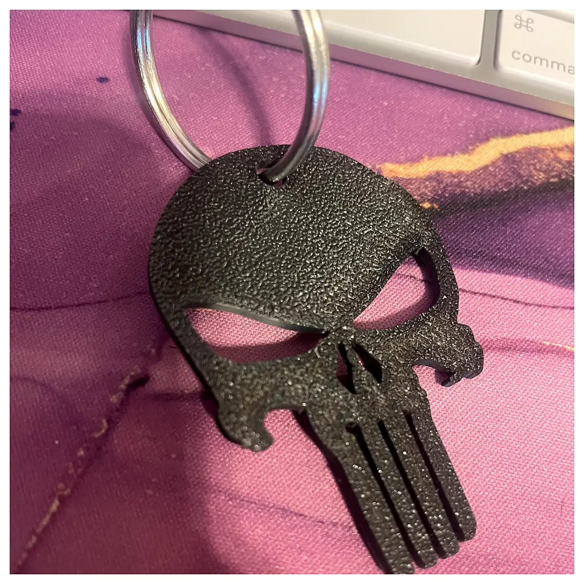 Punisher Skull Keychain or Earring Tactical Skull Jewelry Gothic Black Devil Horror Skull Patch Decoration
