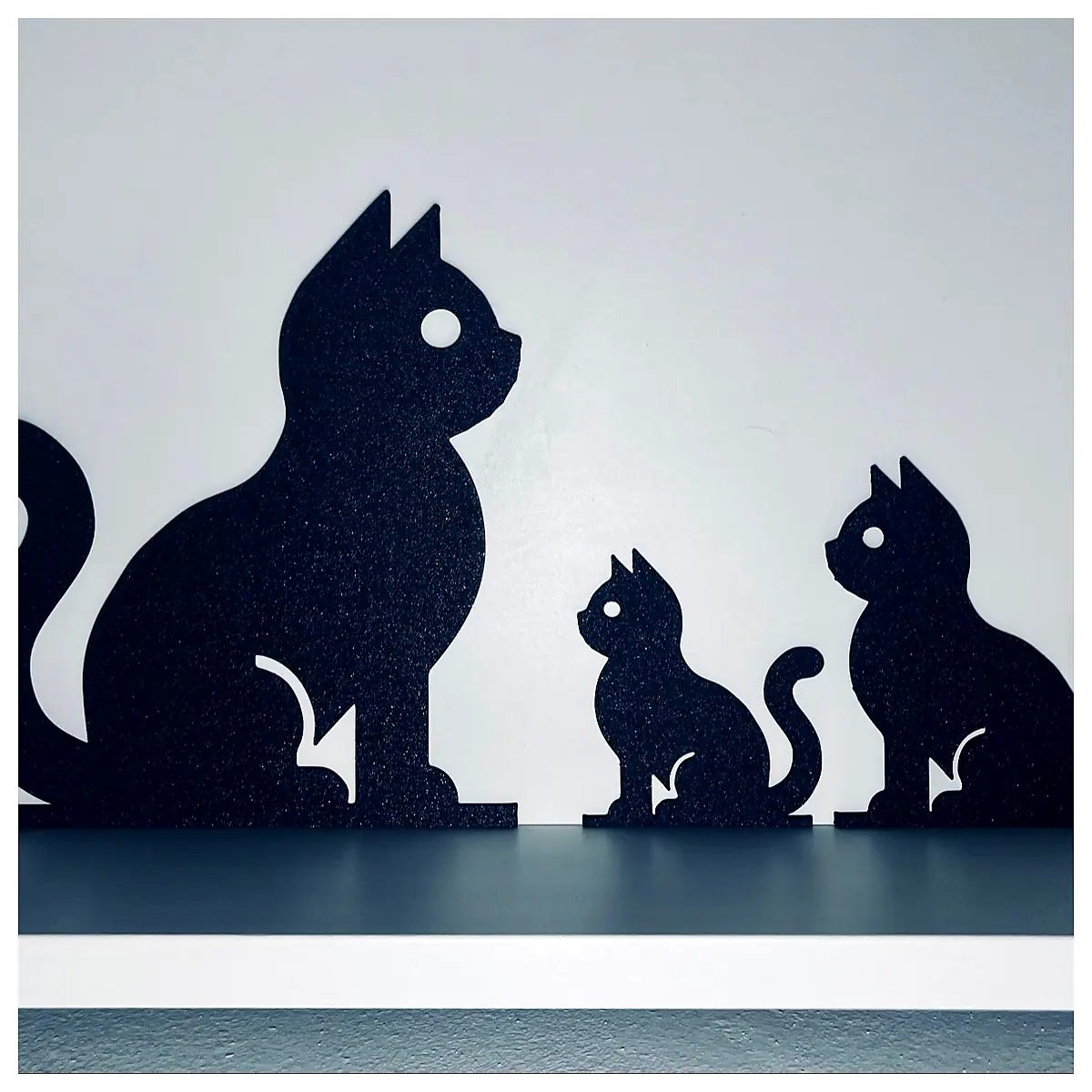 Cat Family 2D Wall Door Art Silhouette Vinyl Decal Decorative Sticker Animal Poster Home Decor