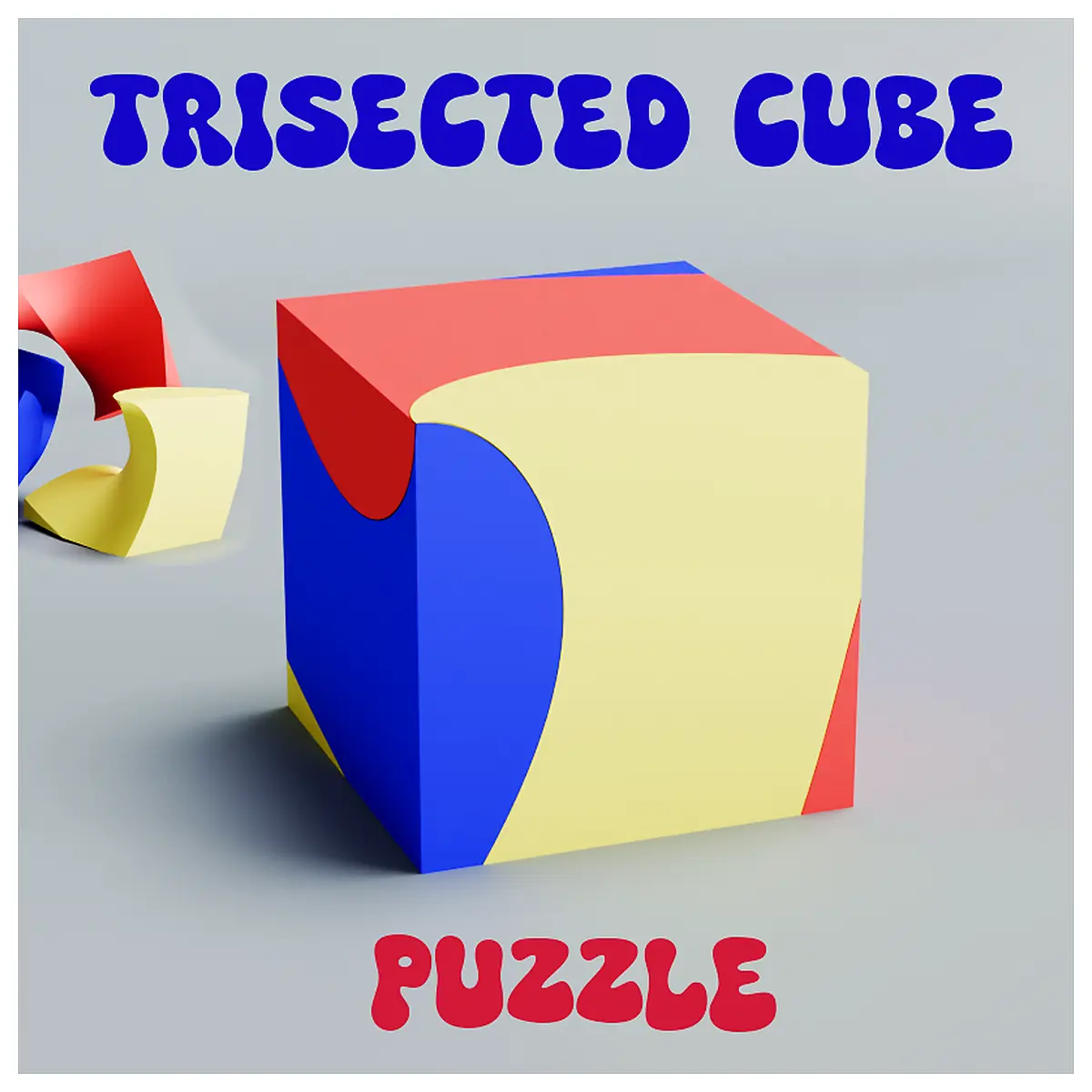 Cube Puzzle Trisected 3D Brain Teaser Puzzle Challenge Spatial Reasoning Kids Education Fun Game