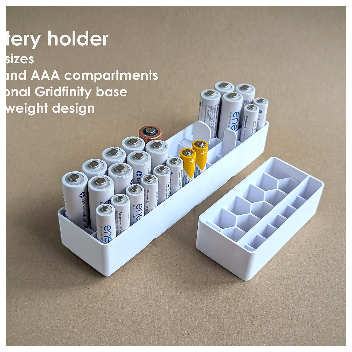 Battery Holder Module Gridfinity Base Compatible Electronics Project Wireless Radio Assembly Parts