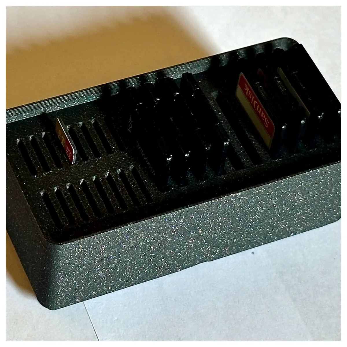 Gridfinity Card Holder SD MicroSD Multi Slot Storage Organizer Card Management 3D Print Compatible