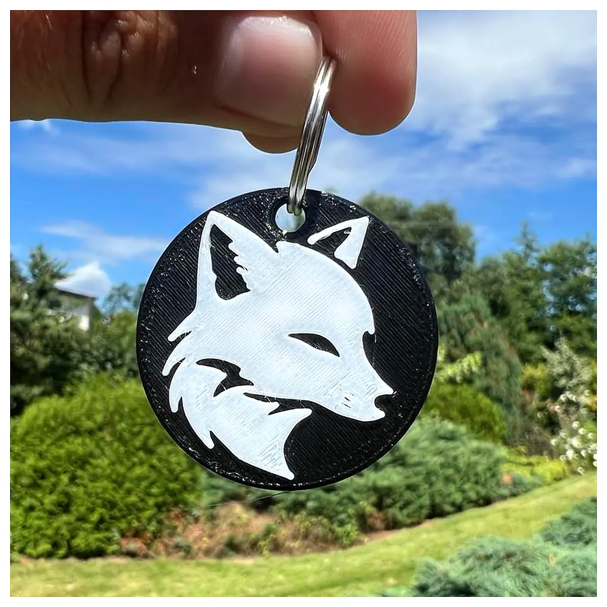 Round Keychain Sweet Fox Universal Keyring Car Accessories Phone Holder Repair Parts Keychains