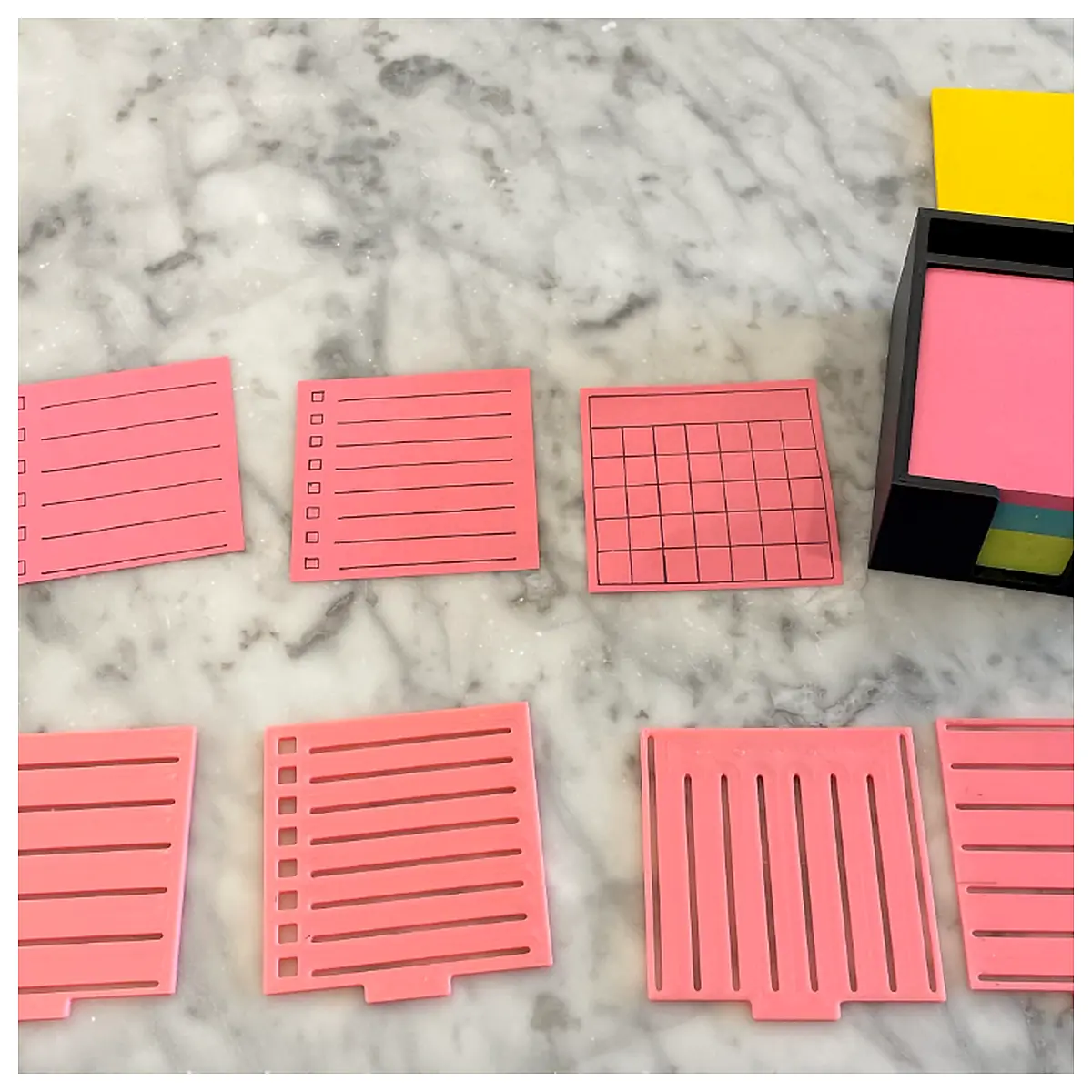 Calendar Stencil Post it Notes Planner Template Scheduling Reminders Organization Note Taking