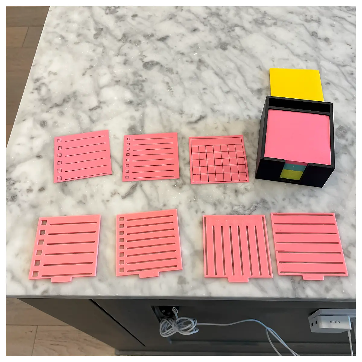 Calendar Stencil Post it Notes Planner Template Scheduling Reminders Organization Note Taking