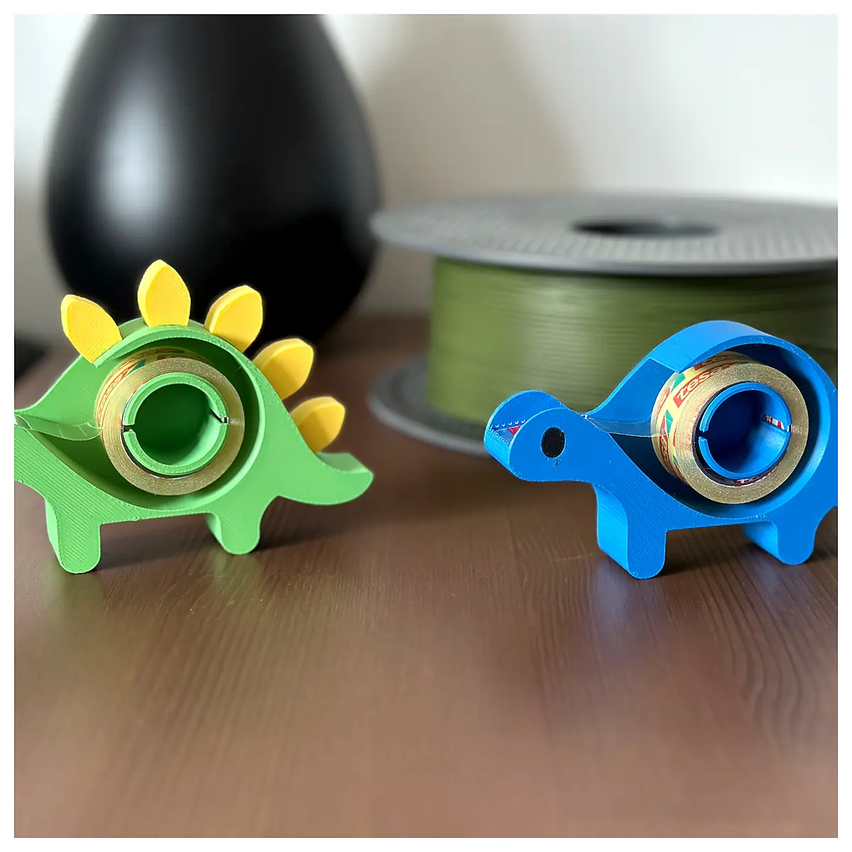 Cute Dinosaur Tape Dispenser Magnetic Holder Creative Office Gift Lazy Person Essential Magnetic Reel Automatic Winder