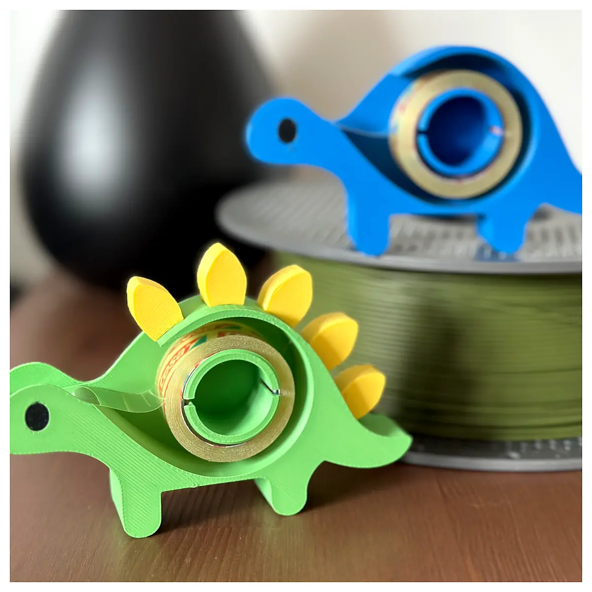 Cute Dinosaur Tape Dispenser Magnetic Holder Creative Office Gift Lazy Person Essential Magnetic Reel Automatic Winder