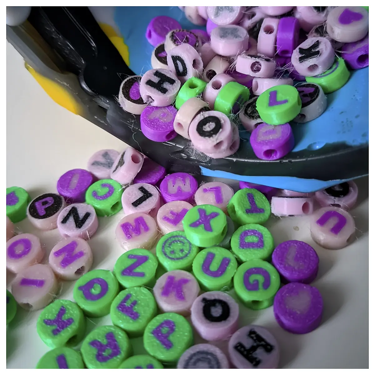 Letter Symbol Beads 04 Nozzle Alphabet Charms DIY Crafting Beads Letter Decorations Puzzle Beads