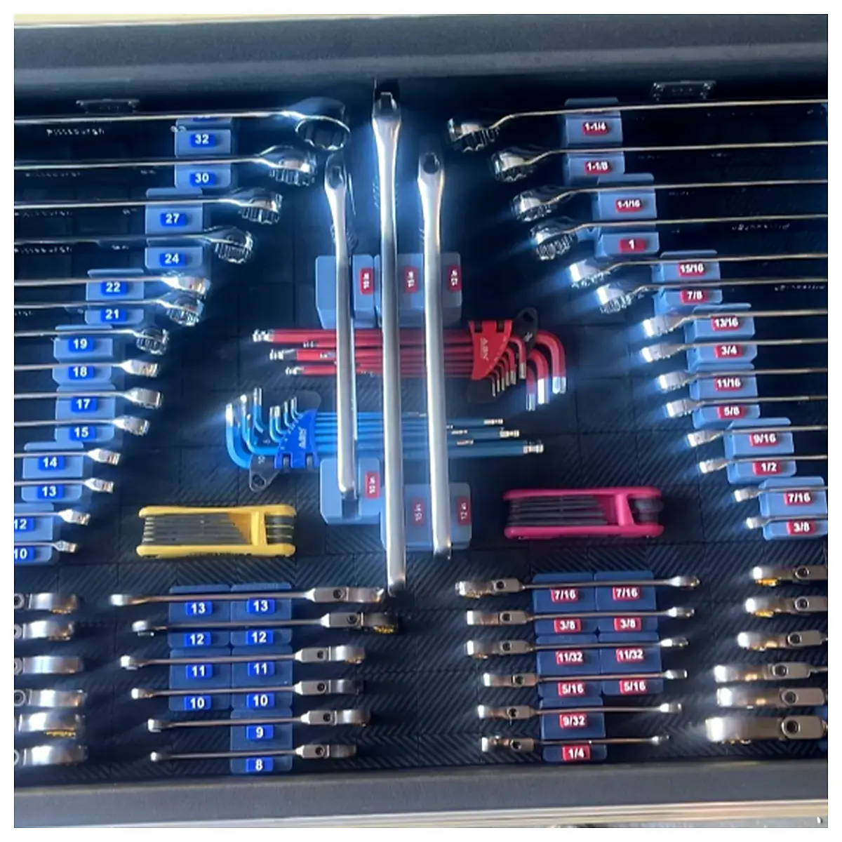 Gridfinity Universal Wrench Tray System Organization Labels Parts Storage Tool Kit Flexible