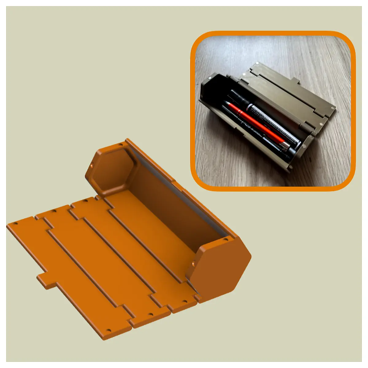 Hexagonal Magnetic Pencil Case 3D Printed Magnetic Case Parts Repair Creative Supplies