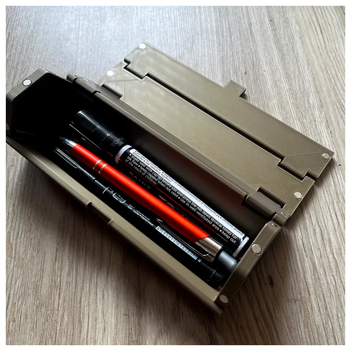 Hexagonal Magnetic Pencil Case 3D Printed Magnetic Case Parts Repair Creative Supplies