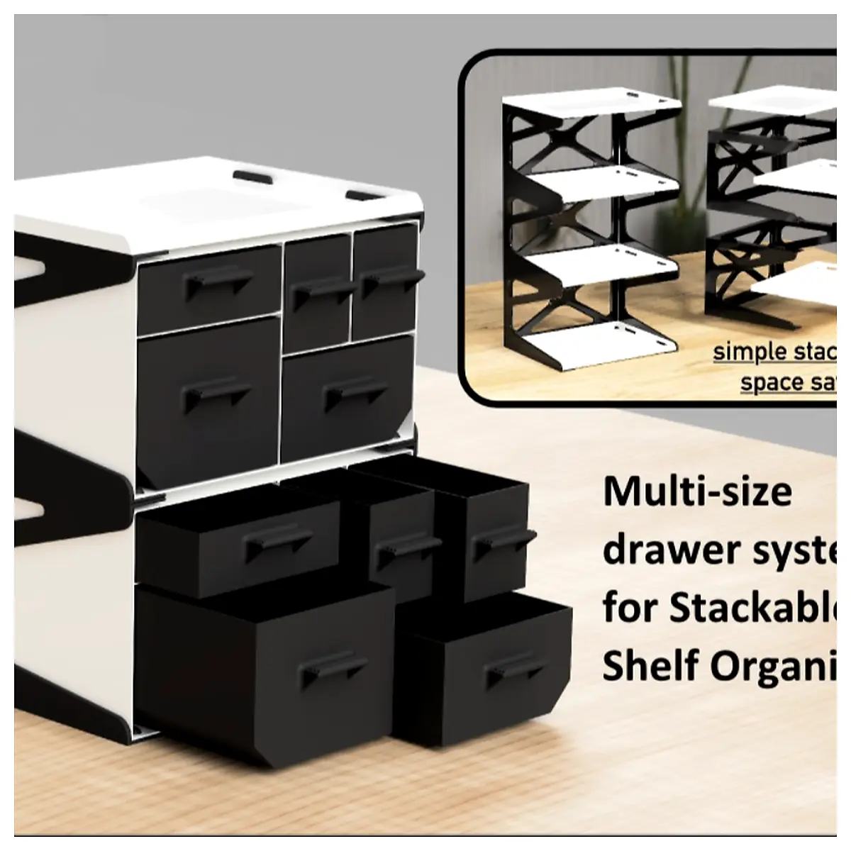 Stackable Shelf Organizer Drawer System Drawers Storage System Tiered Shelves Drawer Cabinet Organizer