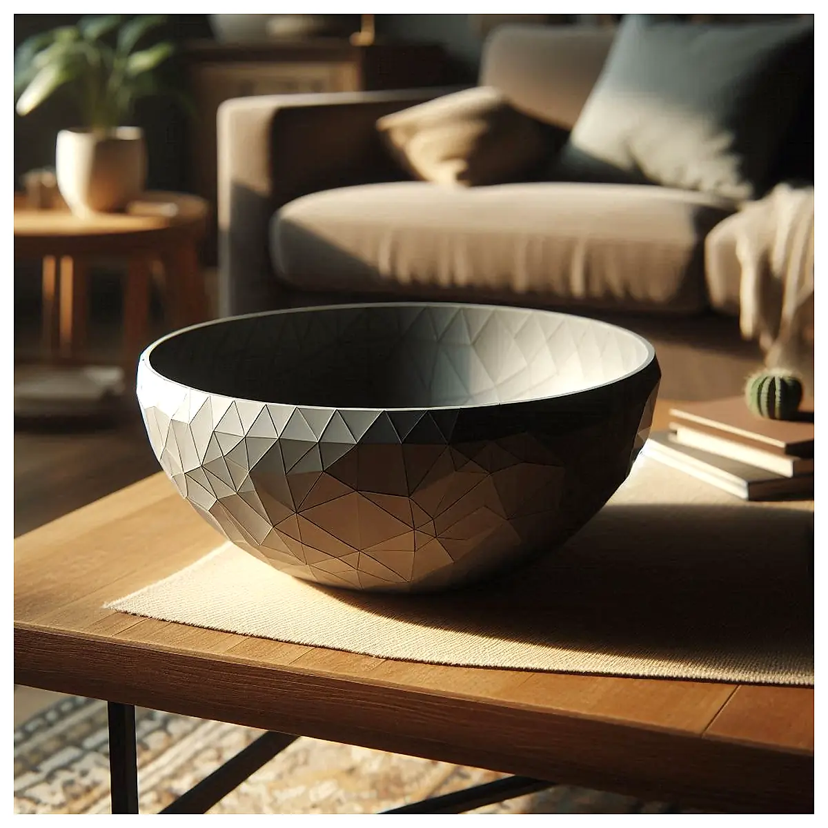 Low Poly Bowl Ceramic Bowl Modern Home Decor Planter Decorative Bowl Artistic Gift Vase Planter