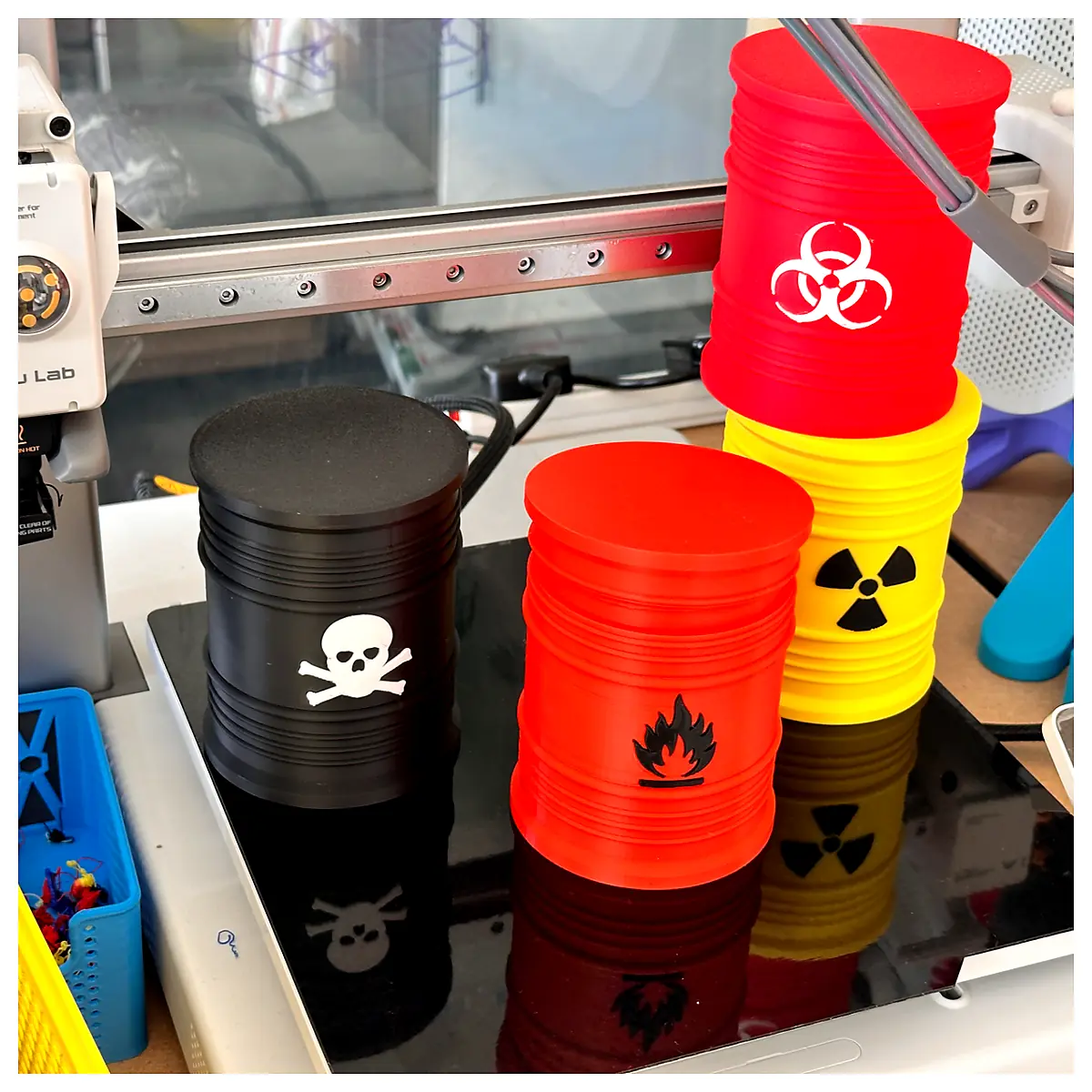 Radioactive Waste Barrel Screw Top Container Storage Transport Hazardous Waste Parts Replacement