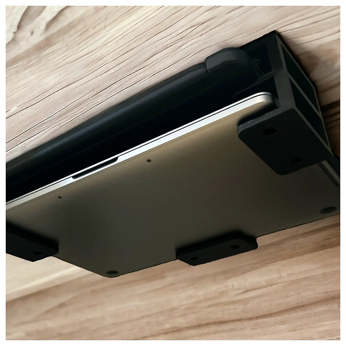 Under Desk Dual Laptop Stand 2 Devices Adjustable Holder Office Stand Productivity Ergonomic