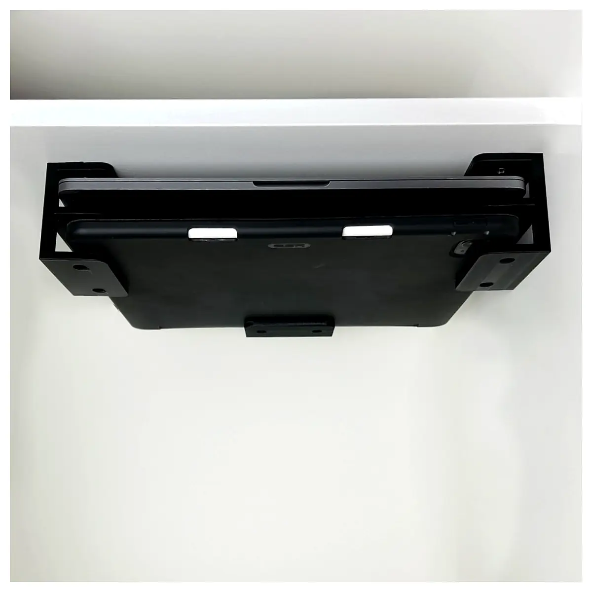 Under Desk Dual Laptop Stand 2 Devices Adjustable Holder Office Stand Productivity Ergonomic