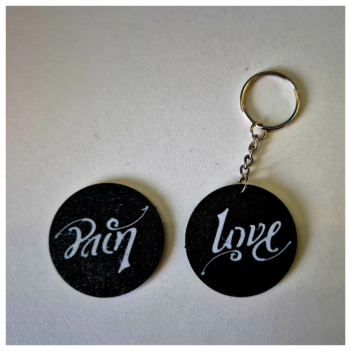 Upside Down Keychain LovePain Car Decor Hanging Keychains Automotive Parts Repair Accessories