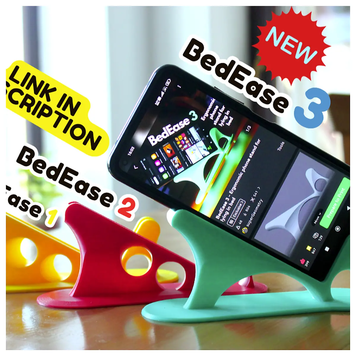 Bed Phone Stand Ergonomic Support Lying Stand Phone Accessories Repair Parts