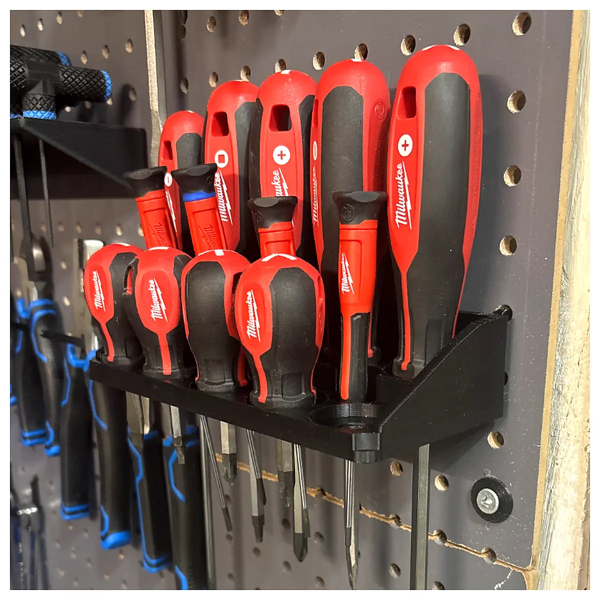 Pegboard Screwdriver Holder Tool Organizer Magnetic Wall Mount Storage Fixation System Accessory