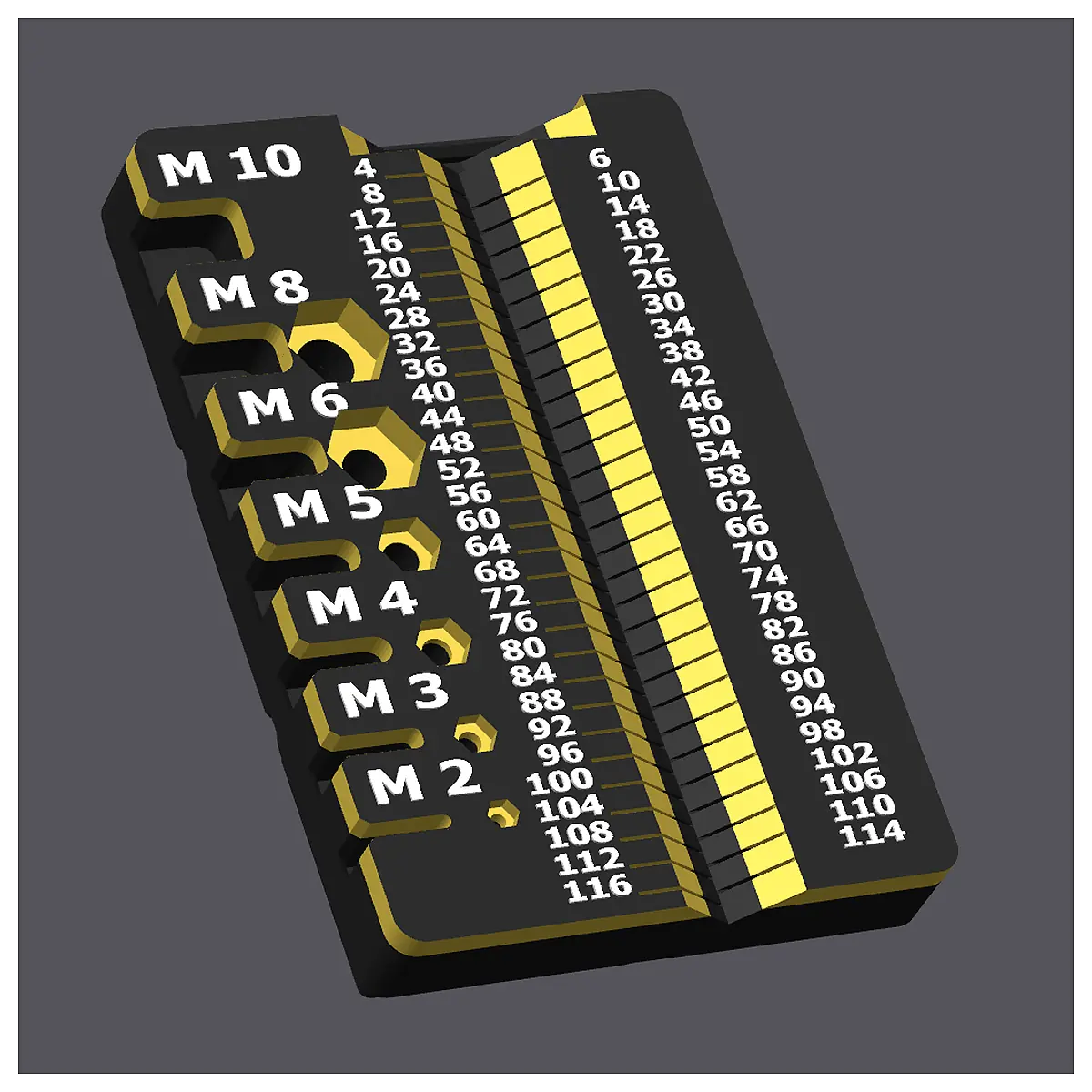 Gridfinity Bolt Measuring Tool Bolt Measurement Tool Measurement Bolt Specs Fast Measurement Precision