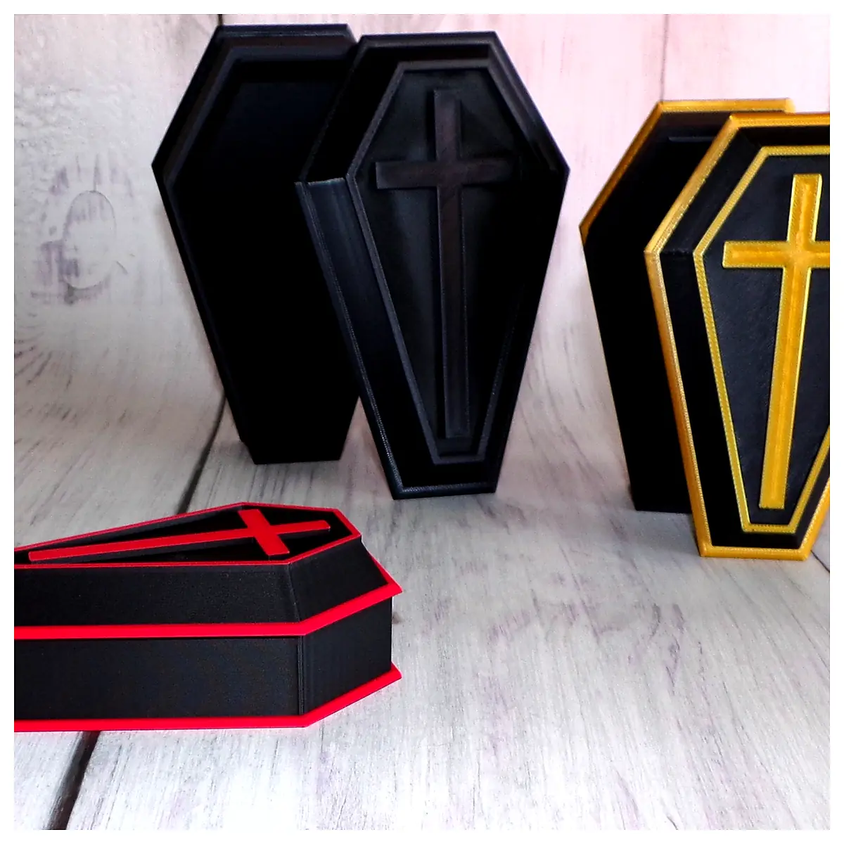 Coffin Style Halloween Decor Gothic Decor Cemetery Decoration Spooky Decor Ghosts Skulls Graveyard Supplies