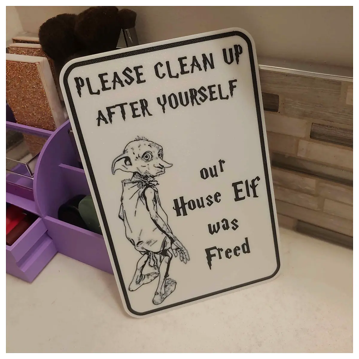 Clean Up After Yourself Sign Waste Management Signs Recycling Reminder Labels Cleanup Instructions