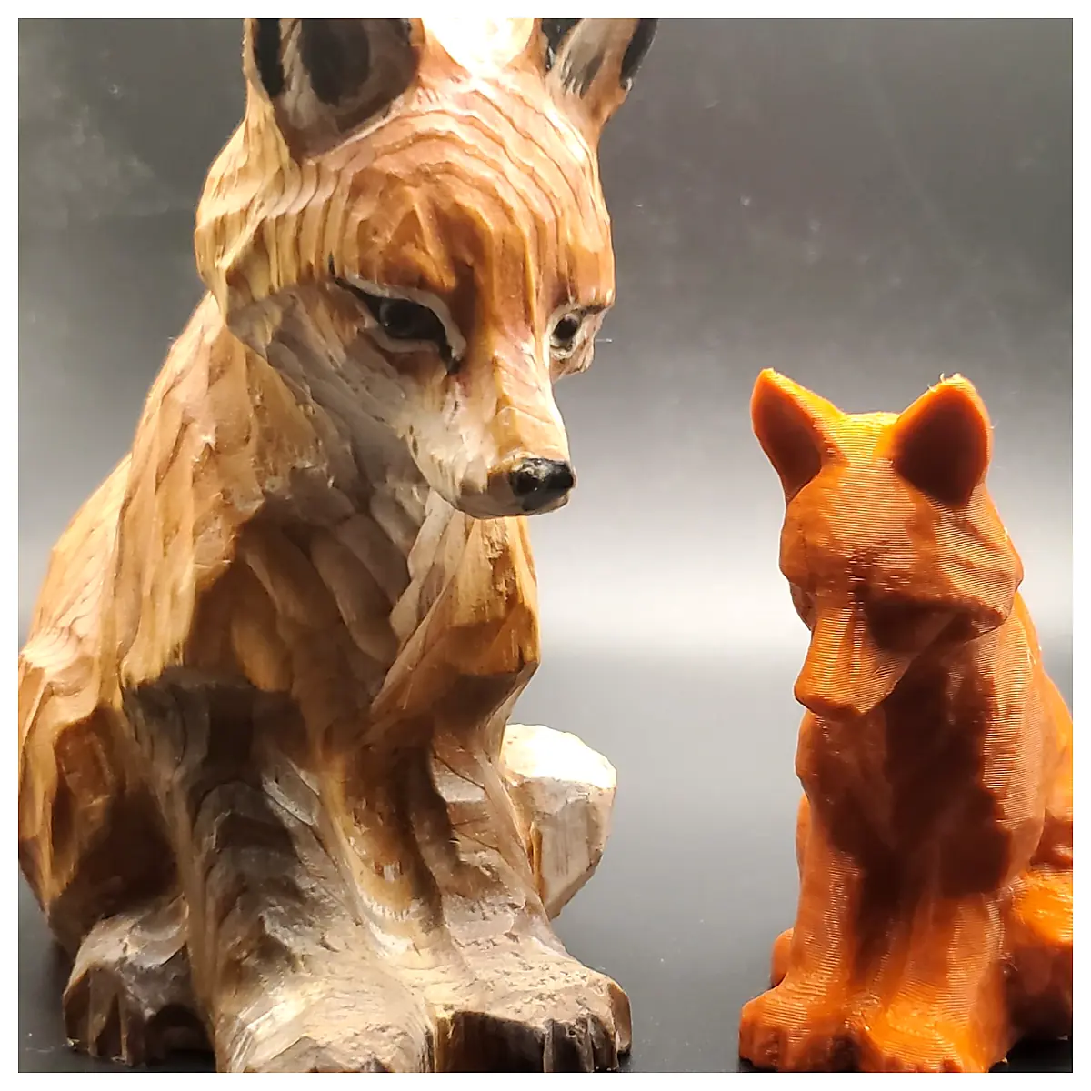 Hand Carved Fox Figurine Universal Decor Animal Gift Art Sculpture Repair Parts