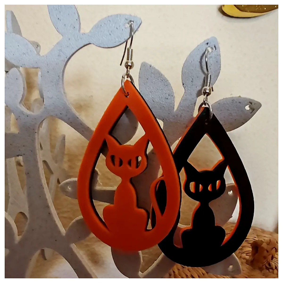 Halloween Cat Earrings Jewelry Festive Costume Accessories Black Cat Decorations Party Gifts