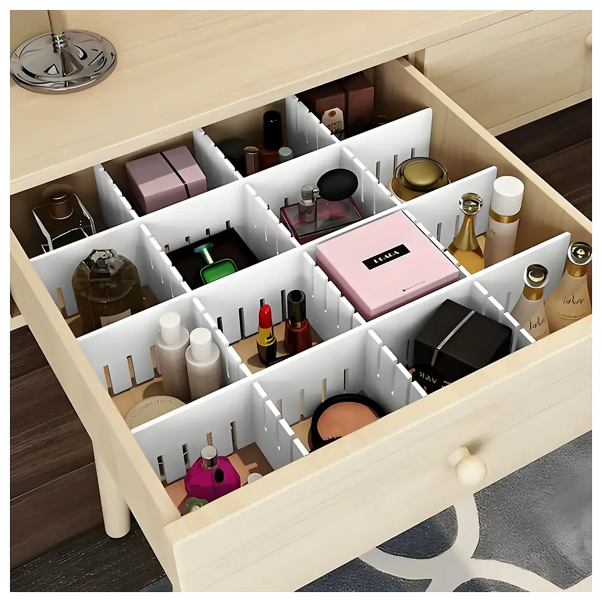 Drawer Storage Grid Organizer Storage Boxes Divider Shelving System Multi Tiered Storage