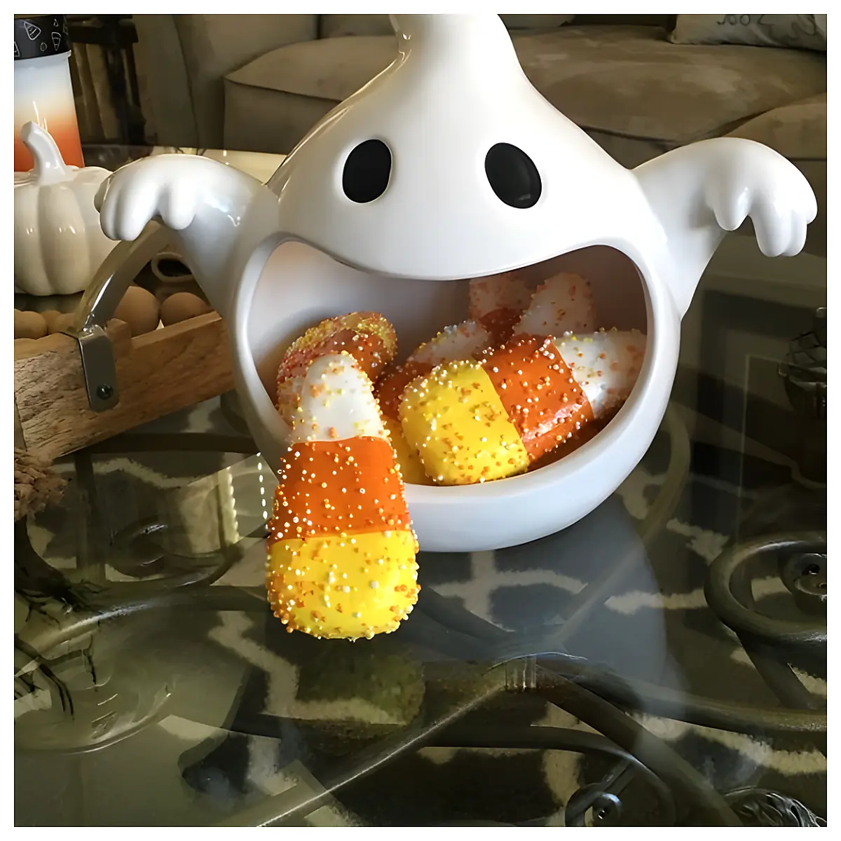 Ghost Candy Bowl Decoration Halloween Party Supplies Festive Decor Candy Dish Versatile Ornament