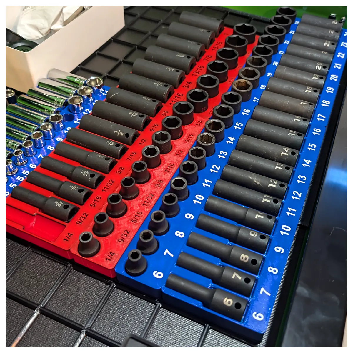 Gridfinity Organizers 38mm Impact Socket Set Tool Storage Solutions Parts Organization