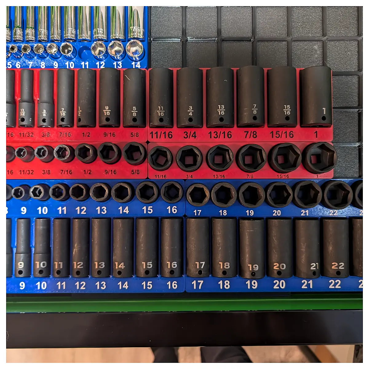 Gridfinity Organizers 38mm Impact Socket Set Tool Storage Solutions Parts Organization