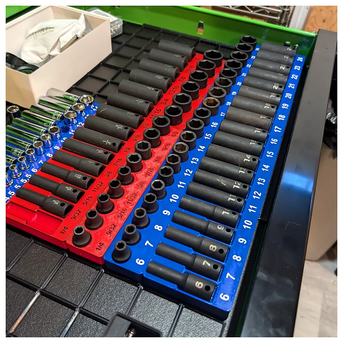 Gridfinity Organizers 38mm Impact Socket Set Tool Storage Solutions Parts Organization