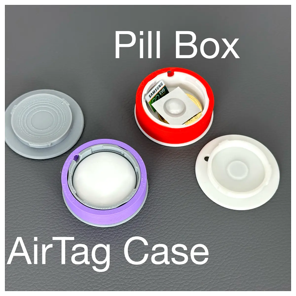 Filament Keychain AirTag Pill Box Multi Use Keychains Tracker Parts Repair Universal Accessory