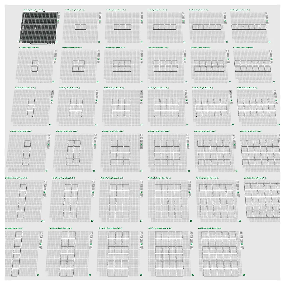 Gridfinity Simple Base All s Organization System Storage Boxes Parts Repair Universal