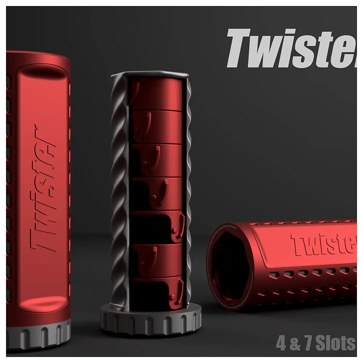 Twister Pill Box Multi Compartment Organizer Child Medication Storage Capsules Case