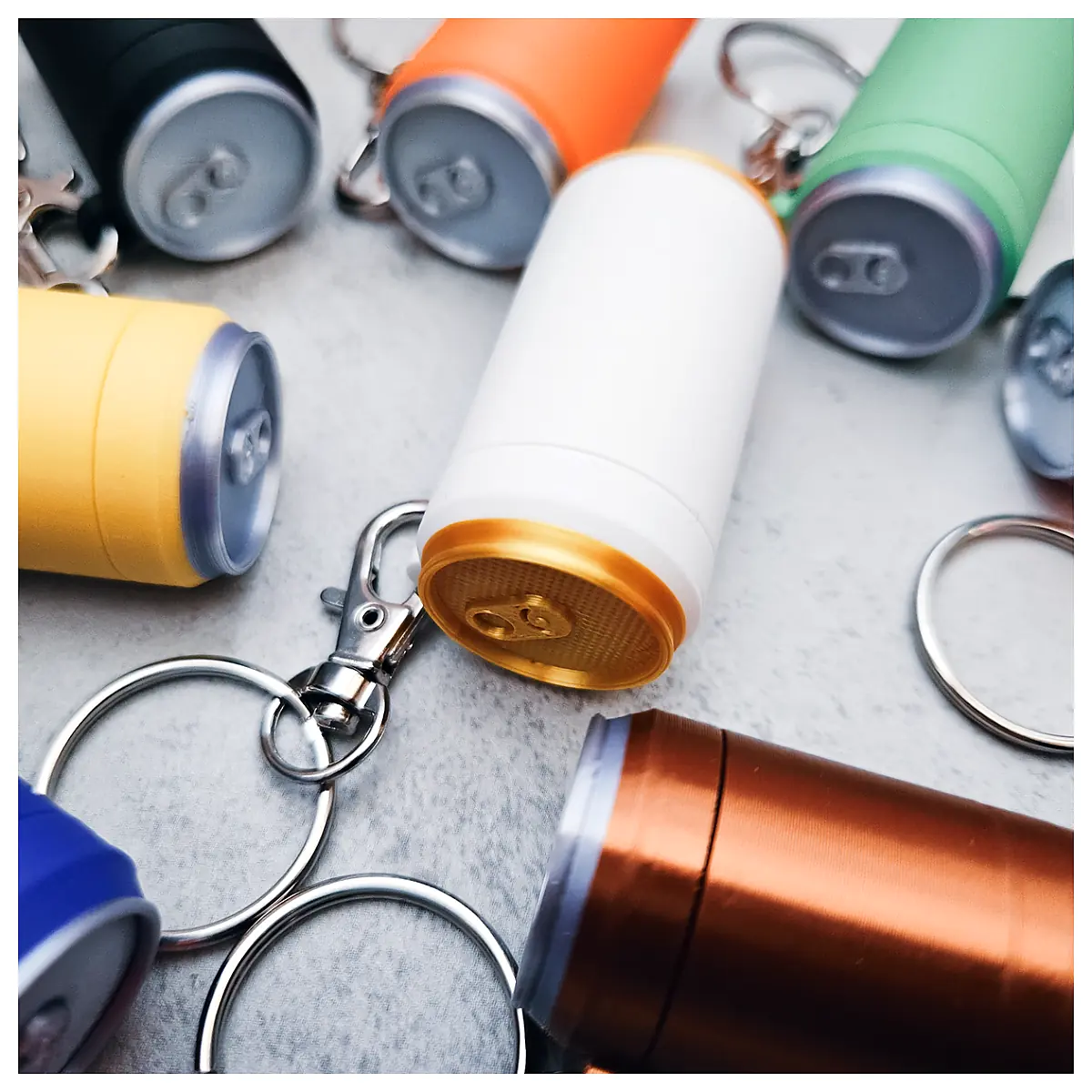 Mini Soda Can Keychain Storage MicroSD Slot Portable Compact Organizer Accessory