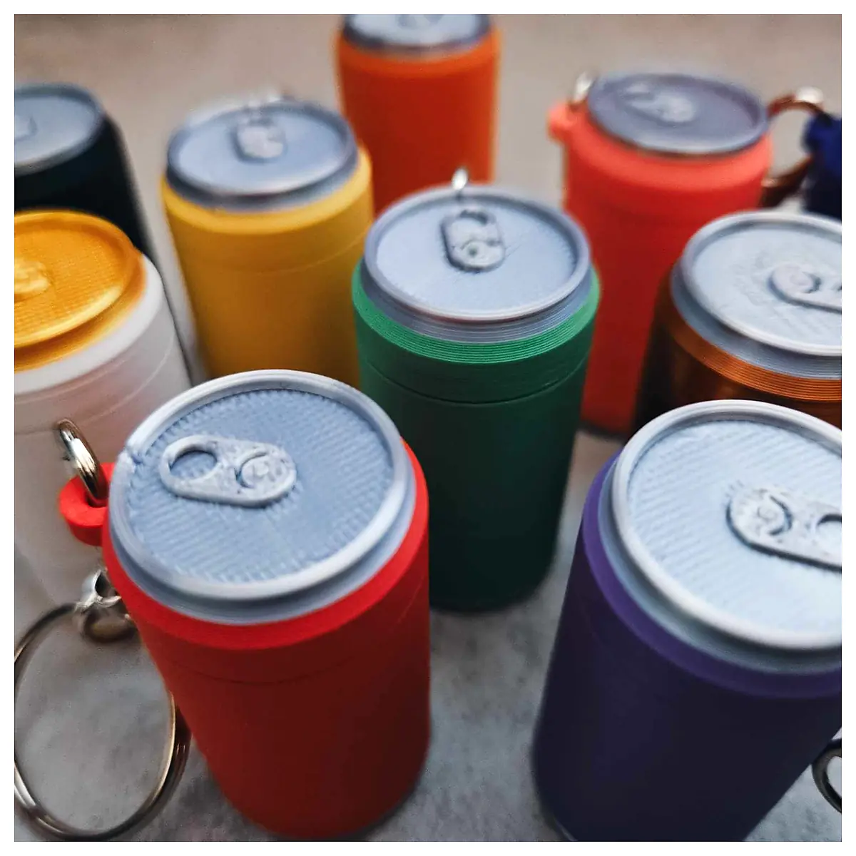 Mini Soda Can Keychain Storage MicroSD Slot Portable Compact Organizer Accessory