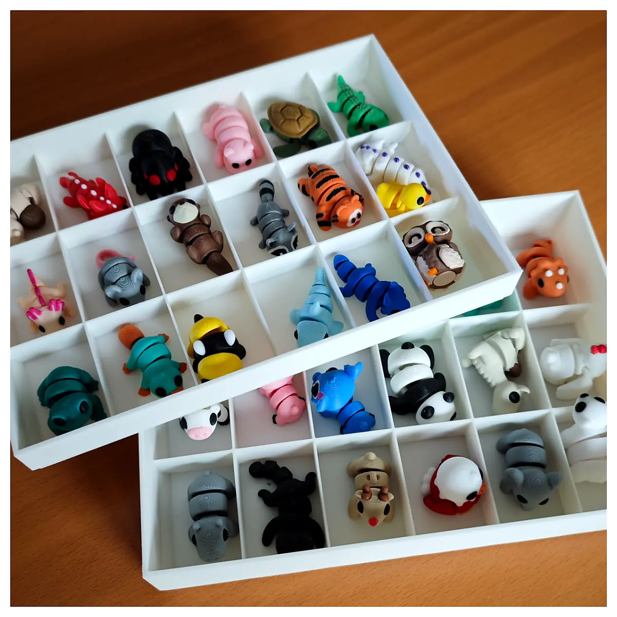 Mini Animals Display Tray Stackable Toy Figures Collection Storage Organizer Display Case