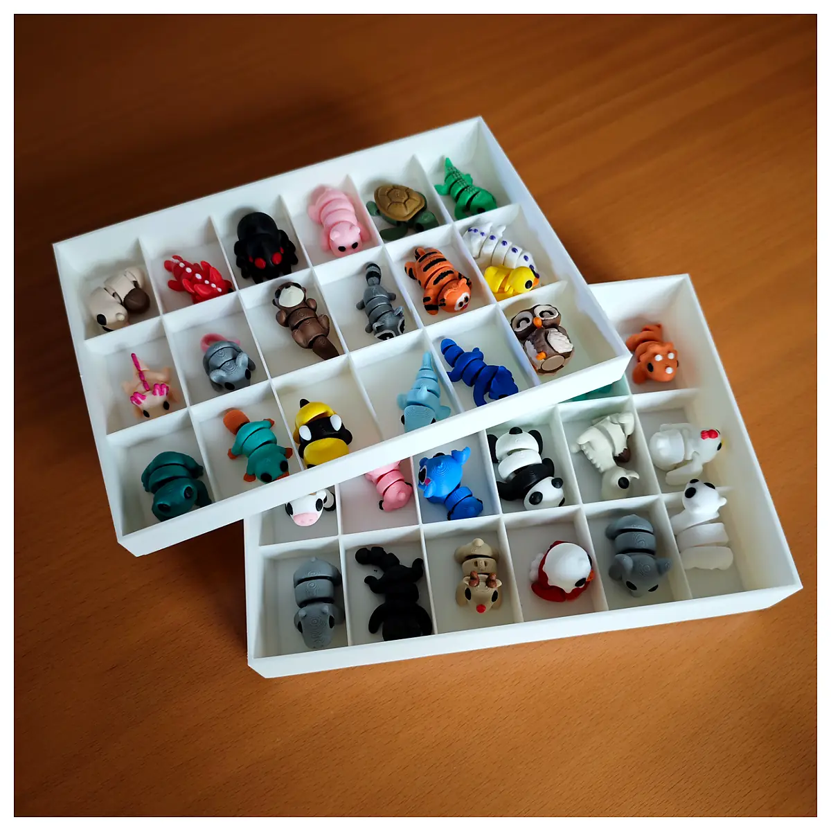 Mini Animals Display Tray Stackable Toy Figures Collection Storage Organizer Display Case