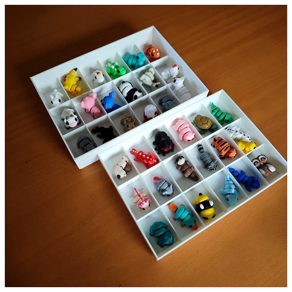 Mini Animals Display Tray Stackable Toy Figures Collection Storage Organizer Display Case