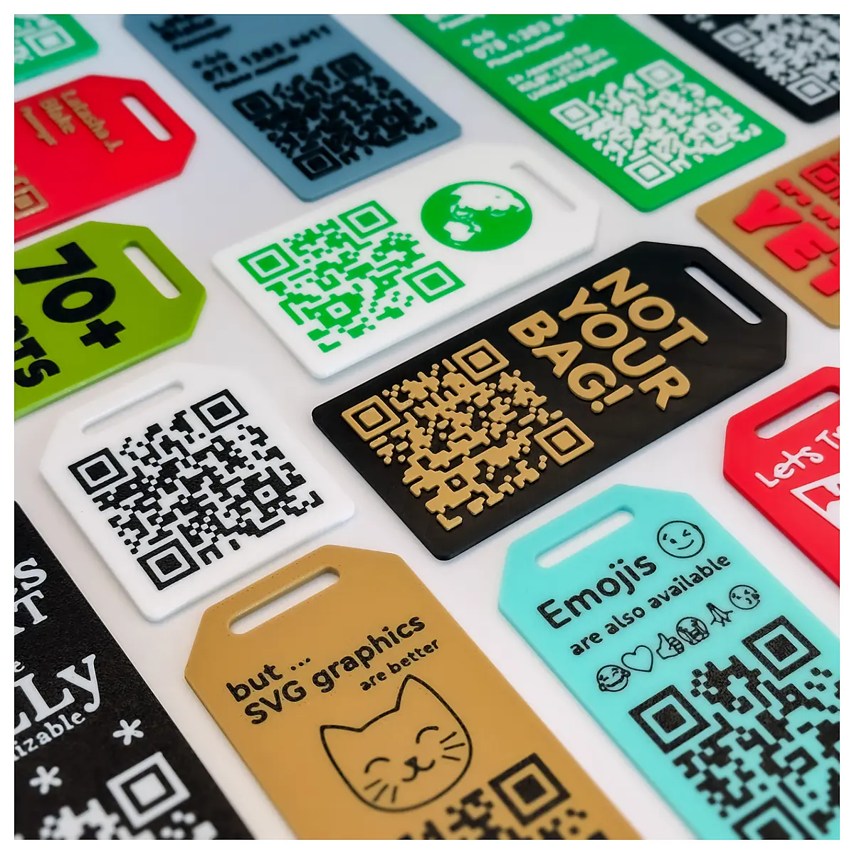 Customizable Luggage Tag QR Code Label Universal Bag Tags Replacement Parts Repair