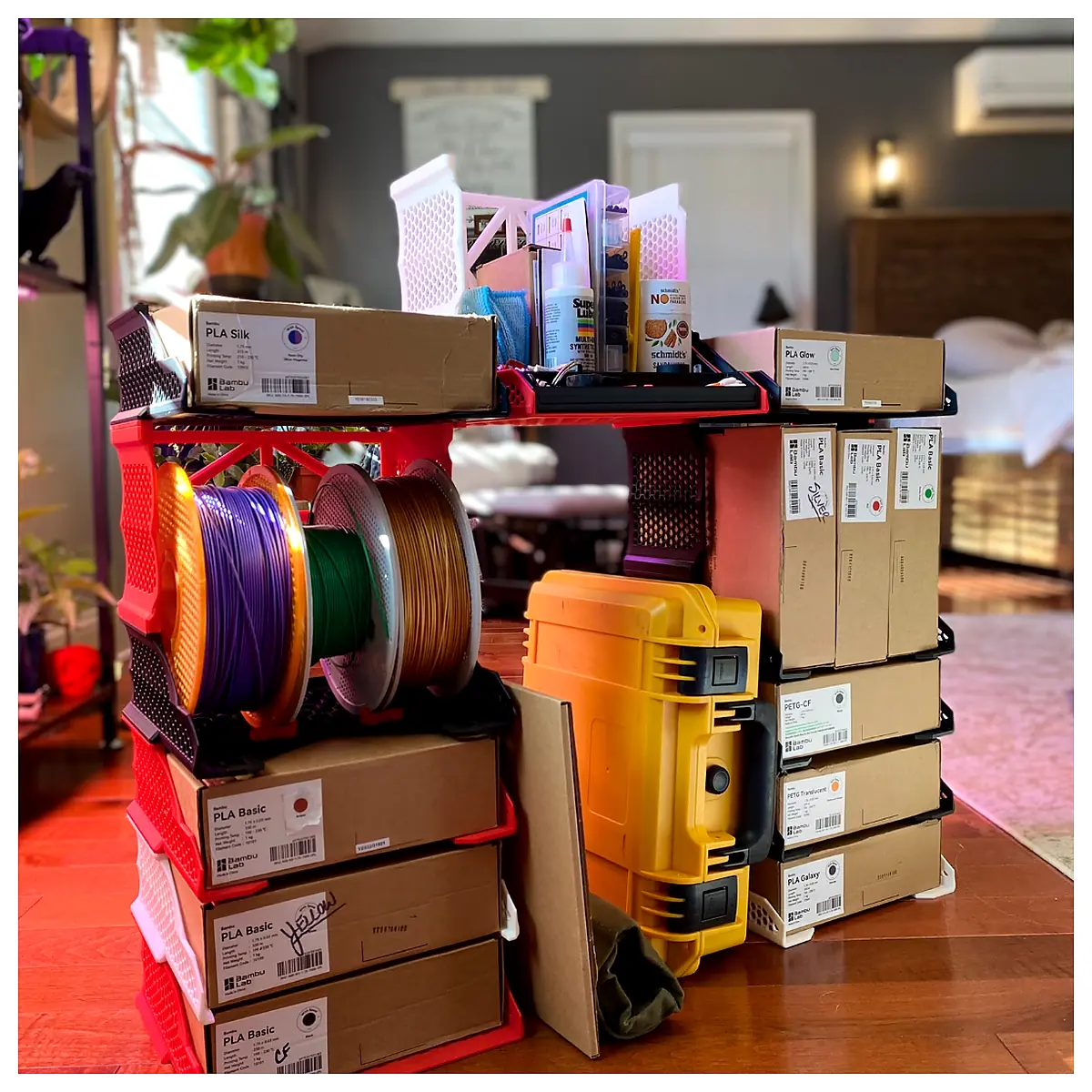 Modular Filament Storage Basket Organizer Bins Storage Containers Parts Box Storage Solutions