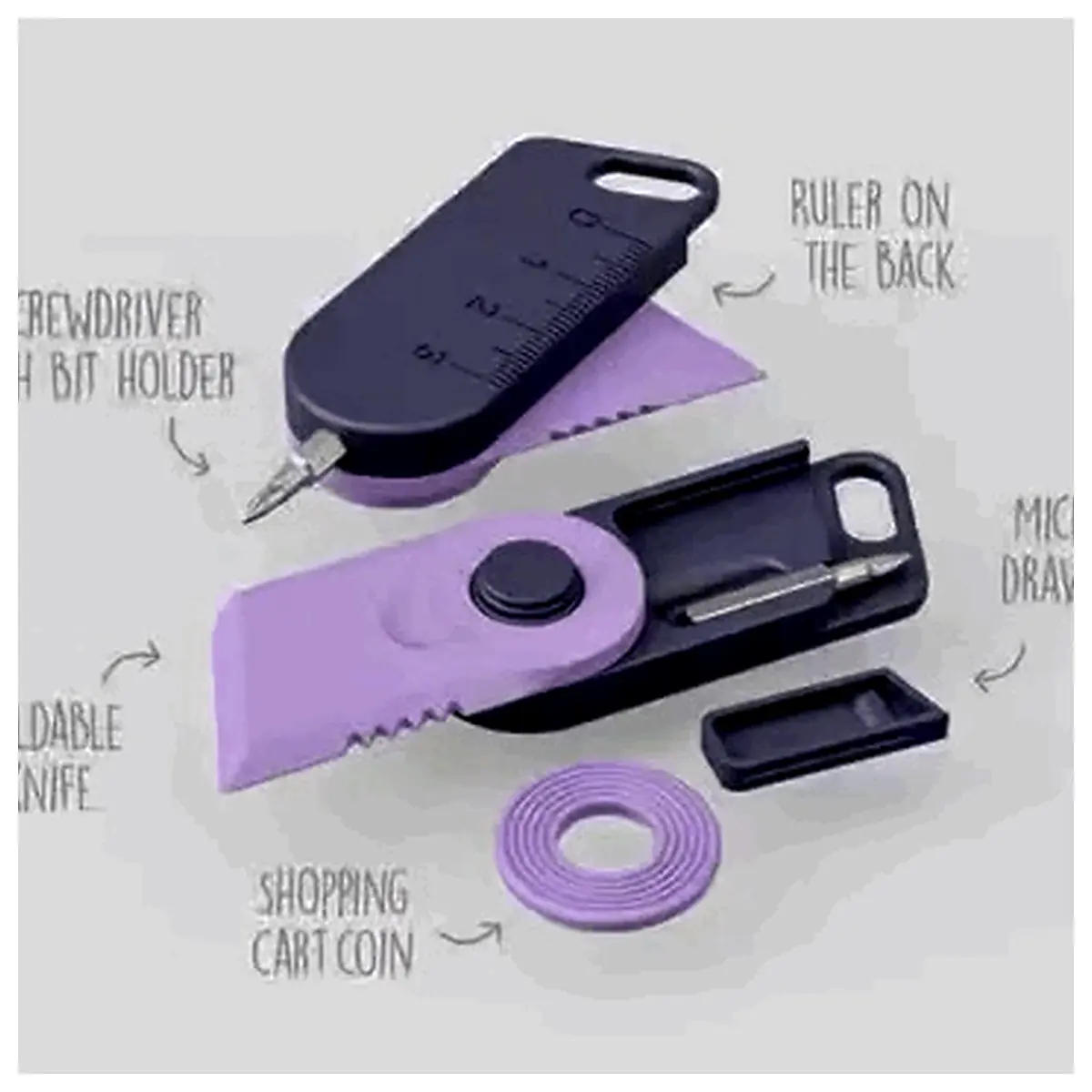 Keychain Tool Kit Essential Daily Carry Multi Tool Emergency Repair Kit Spare Parts