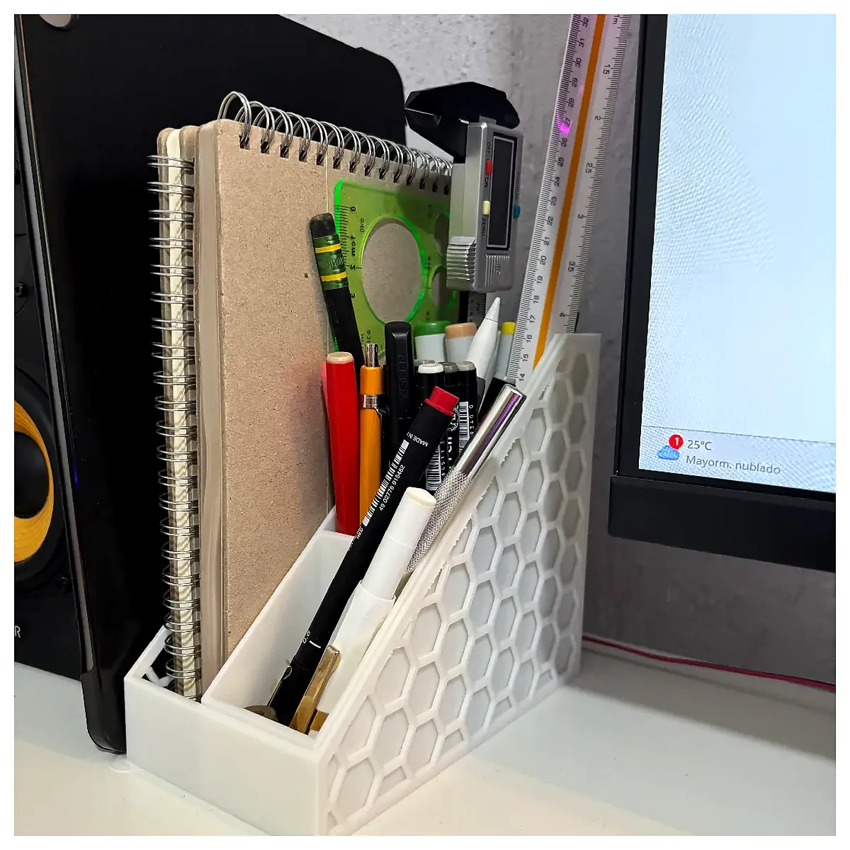 Desk Organizer Storage Solutions Multi Tier Shelves Office Supplies Holder Accessories Storage Box
