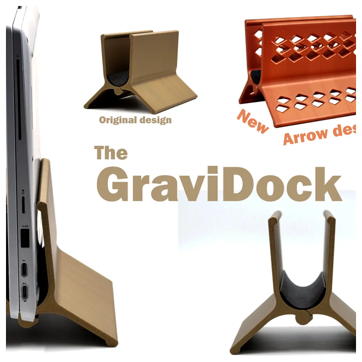GraviDock Gravity Laptop Tablet Stand Adjustable Desk Stand Computer Tablet Holder Phone Stand Ergonomic Support