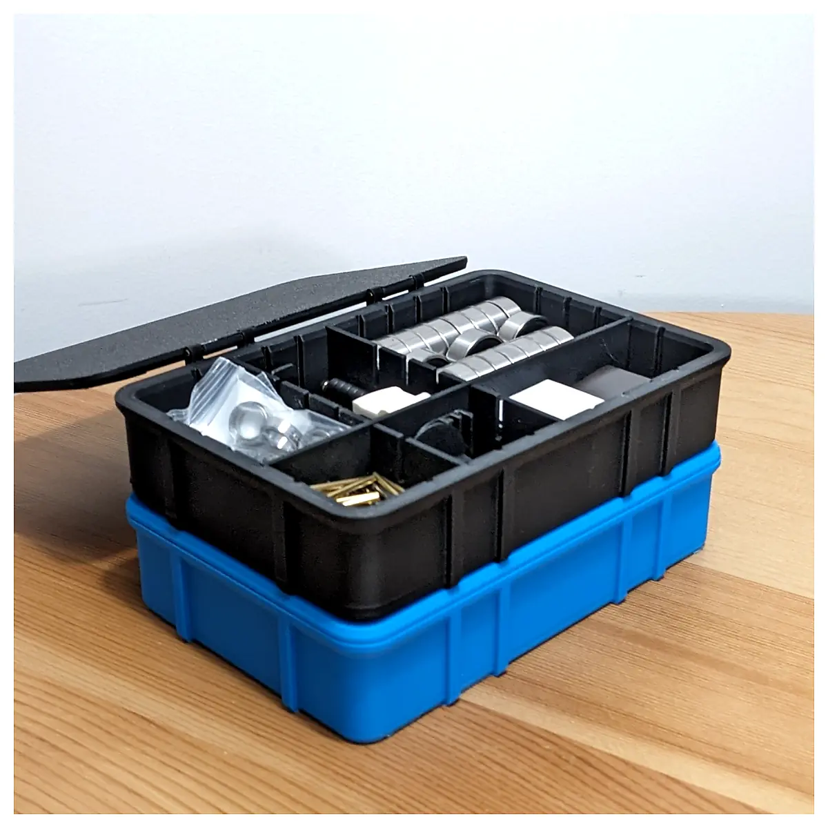 Stackable Boxes with Lid Modular Storage System Internal Dividers Shipping Container Transport Boxes