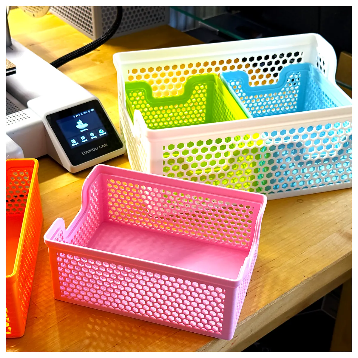 Stacking Basket Organizer Parts Repair Storage Shelving Cart Shopping Basket Utility